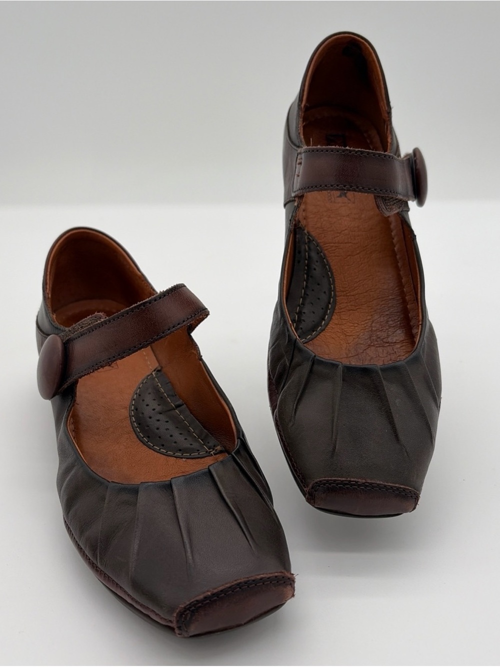 PIKOLINOS Gandia Gray Leather Mary Jane Square Toe EU 37 | US 6.5/7 Spain